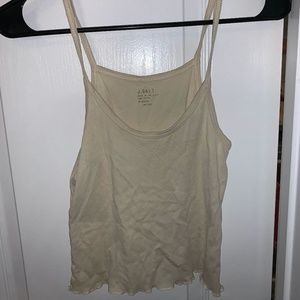 Light yellow lettuce trim tank top